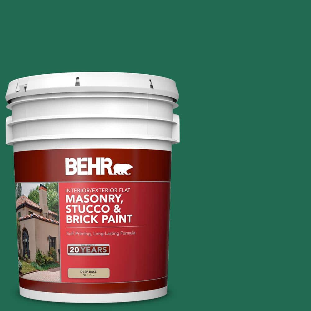 5 gal. #P430-7 Sparkling Emerald Flat Interior/Exterior Masonry, Stucco and
