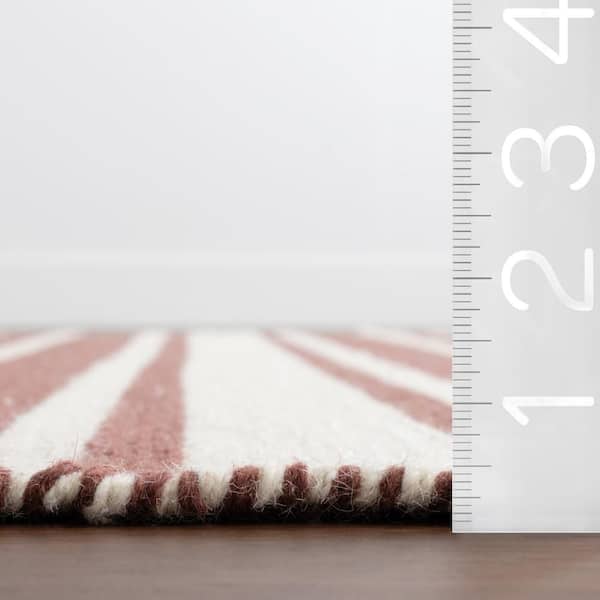 Bowery Striped Wool Brick 5 ft. x 8 ft. Indoor Area Rug