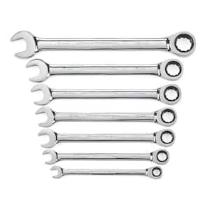 Metric 72-Tooth Combination Ratcheting Wrench Tool Set (7-Piece)