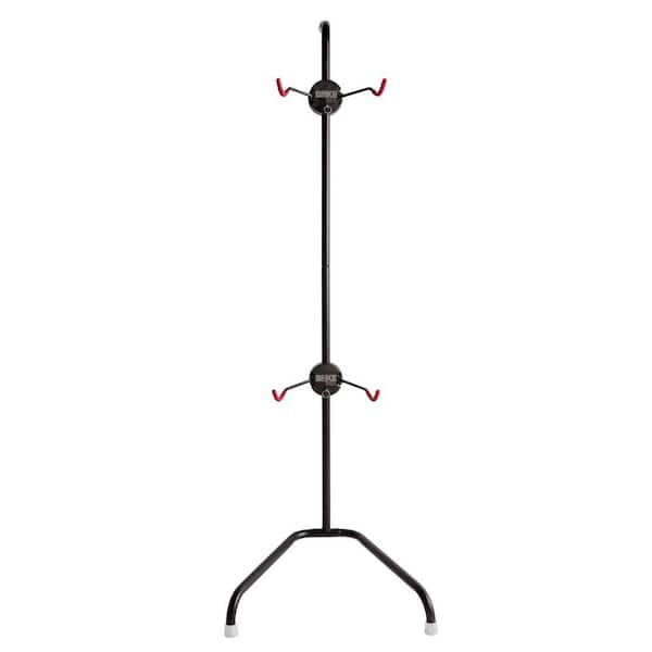 Black 2-Bike Floor Stand Garage Bike Rack