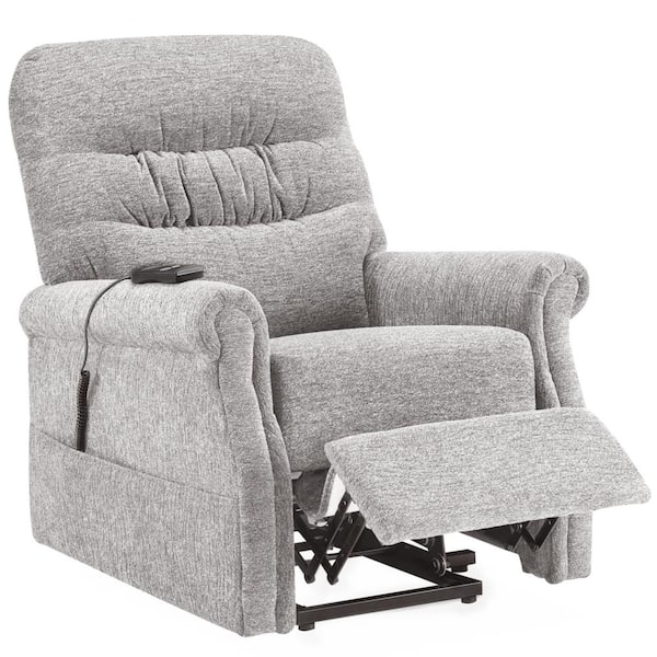 Merax 31 in. Width Big and Tall Gray Fabric Remote Control Lift Recliner