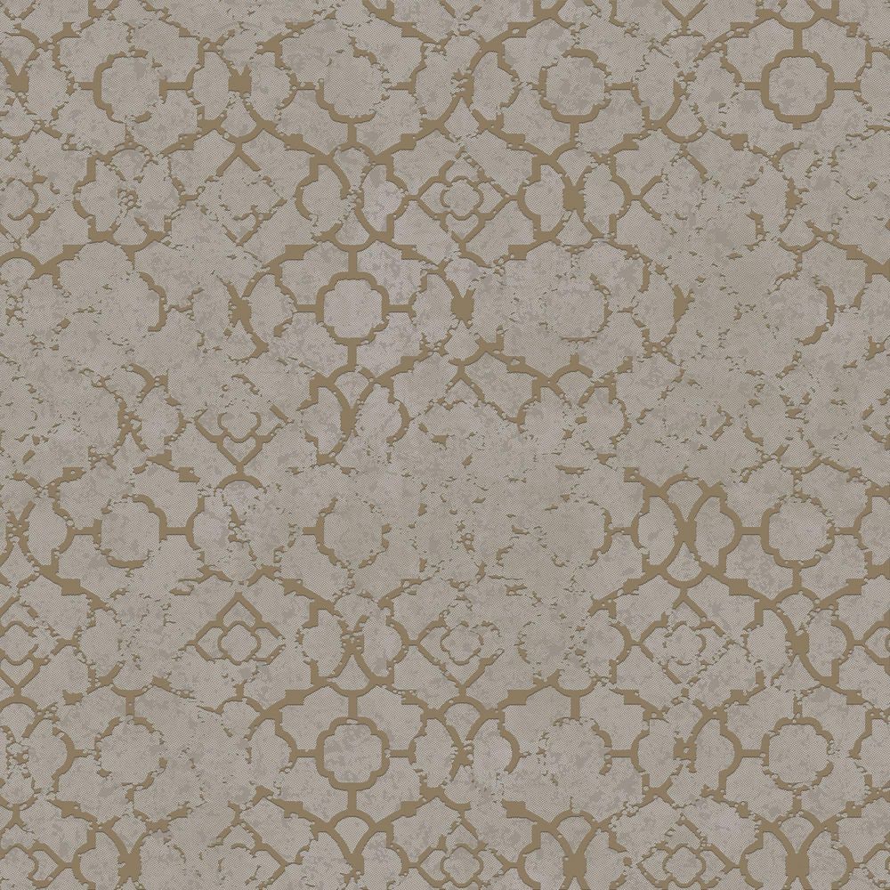 Emporium Collection Light Gold Aged Quatrefoil Embossed Metallic Finish Pap
