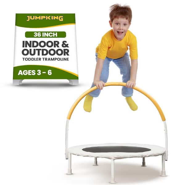 JUMPKING 36 in. Indoor and Outdoor Toddler Trampoline with bungee cords, Powder Coated Rust Resistant
