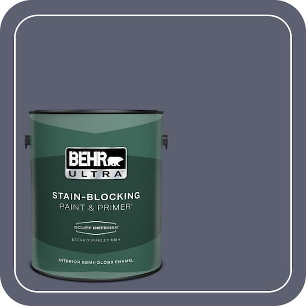 BEHR ULTRA 1 gal. #S550-6 Mysterious Night Extra Durable Semi-Gloss Enamel Interior Paint & Primer