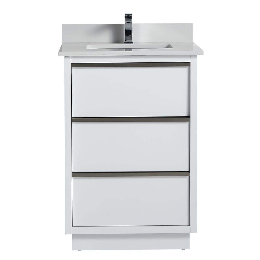 Boyel Living Denver Collection 24 In Single Bathroom Vanity White Jmj Bcb 1524 Wh The Home Depot