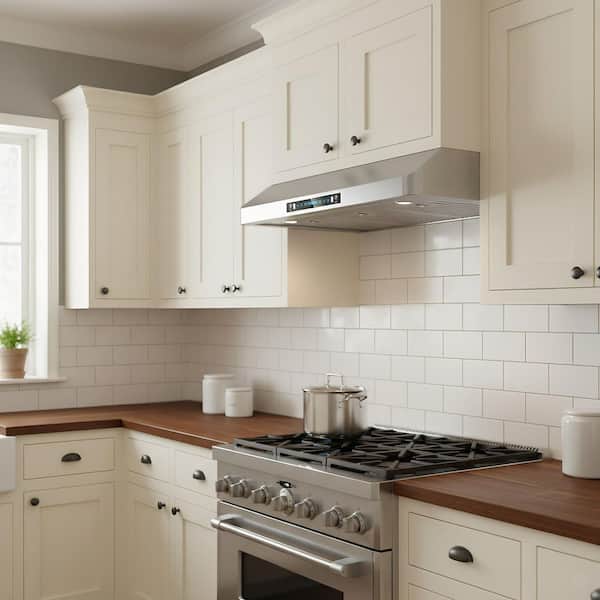 36 in. 900 CFM Ducted Under Cabinet Range Hood in Stainless Steel with 3-Way Venting, Long-term Warranty and LED Lights