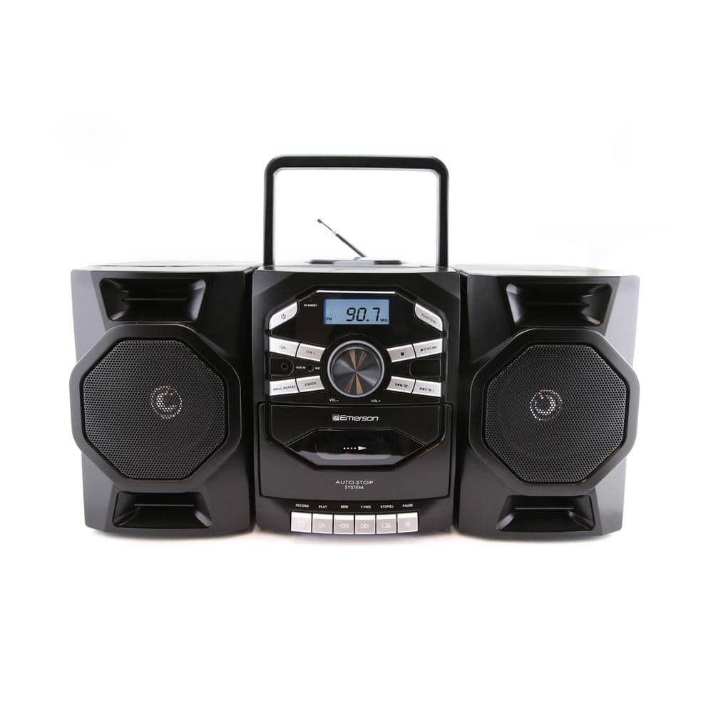 Emerson Portable CD And Cassette Boombox with AM/FM Radio and Speakers, Black (EPB-4000)