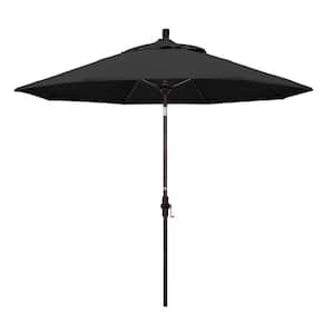 9 ft. Fiberglass Collar Tilt Patio Umbrella in Black Pacifica