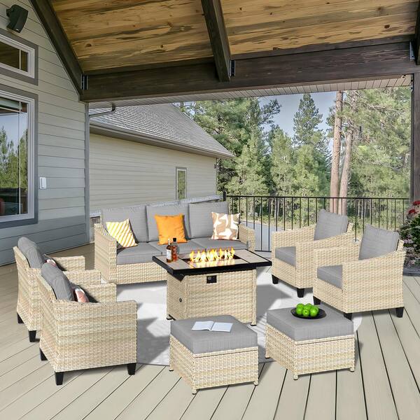 Reviews for HOOOWOOO Oconee Beige 8Piece Modern Outdoor Patio