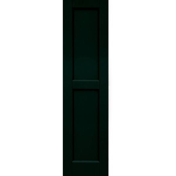 Winworks Wood Composite 12 in. x 47 in. Contemporary Flat Panel Shutters Pair #654 Rookwood Shutter Green
