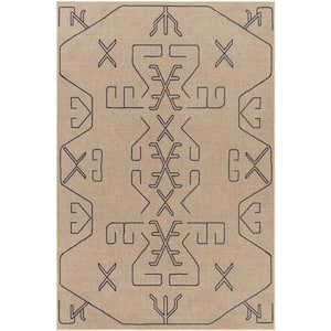 Ez Jute 5 ft. x 8 ft. Brown/Black Tribal Indoor Area Rug