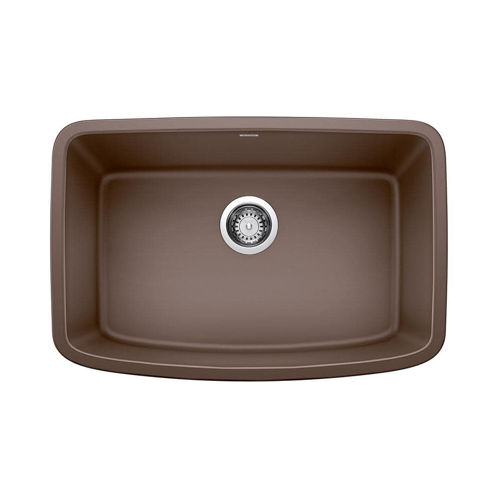 Valea Undermount Granite 27 in. x 18 in. Single Bowl Kitchen Sink in Cafe B