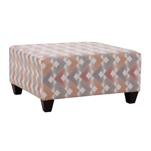 American Furniture Classics Traditional Series Zig Zag Pattern Square Ottoman