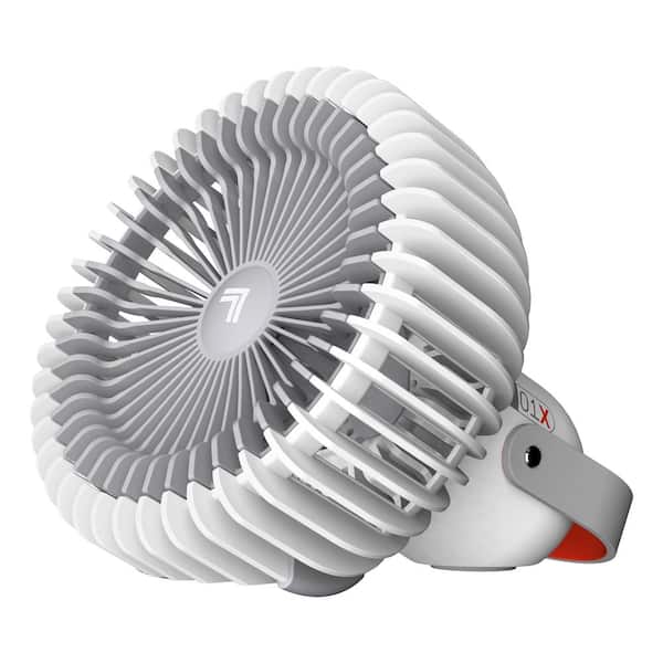 SHARPER IMAGE Refresh 01X 6 in. 3 fan speeds Desk Fan in White with a Rechargeable Lithium Ion Battery