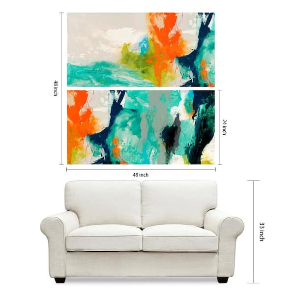 Empire Art Direct Tidal Abstract' Glass Wall Art Printed on