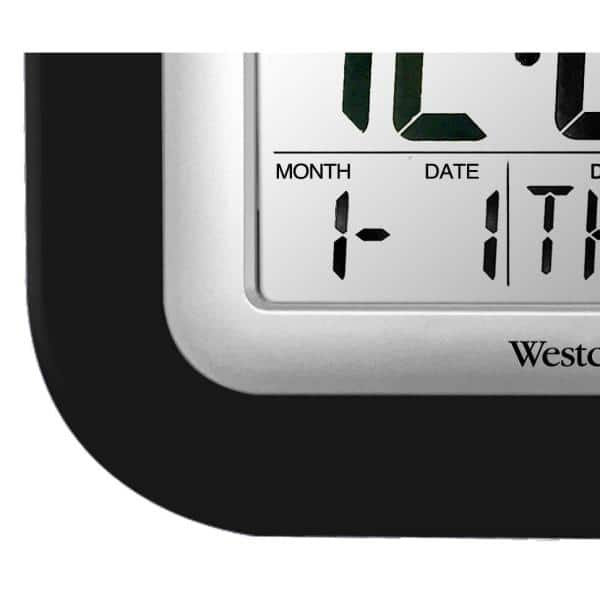 Westclox Digital Black and Gray Wall Clock 55006BK - The Home Depot