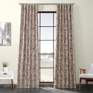 Sonoma Cabernet Purple Printed Linen Textured Blackout Curtain - 50 in. W x 108 in. L (1-Panel)