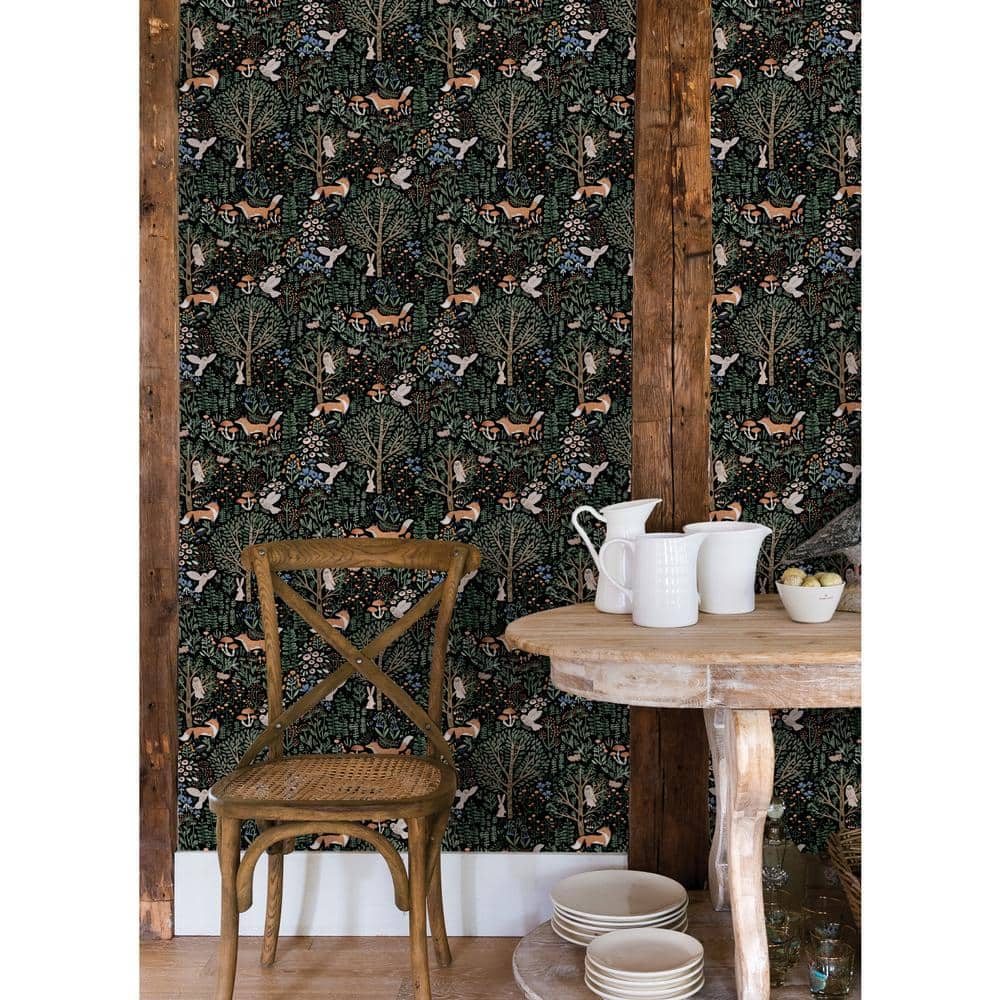 Black and Multicolor Non-glossy Peel and Stick Wallpaper