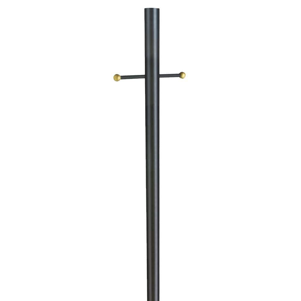 80-Inch Bronze Powder Coated Outdoor Lamp Post with Cross Arm