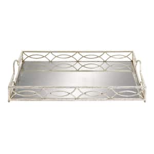 Silver Metal Mirrored Decorative Tray