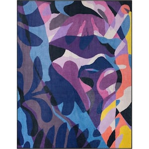 Misha The Sunday Jungle Nocturne Modern Abstract Multi 6 ft. 7 in. x 9 ft. 3 in. Area Rug
