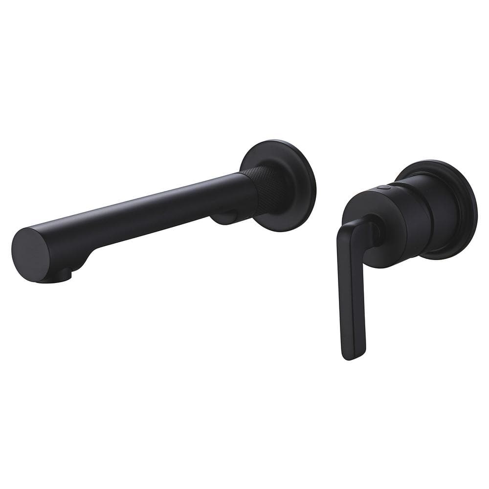 Single Handle Wall Mount Bathroom Faucet in Matte Black