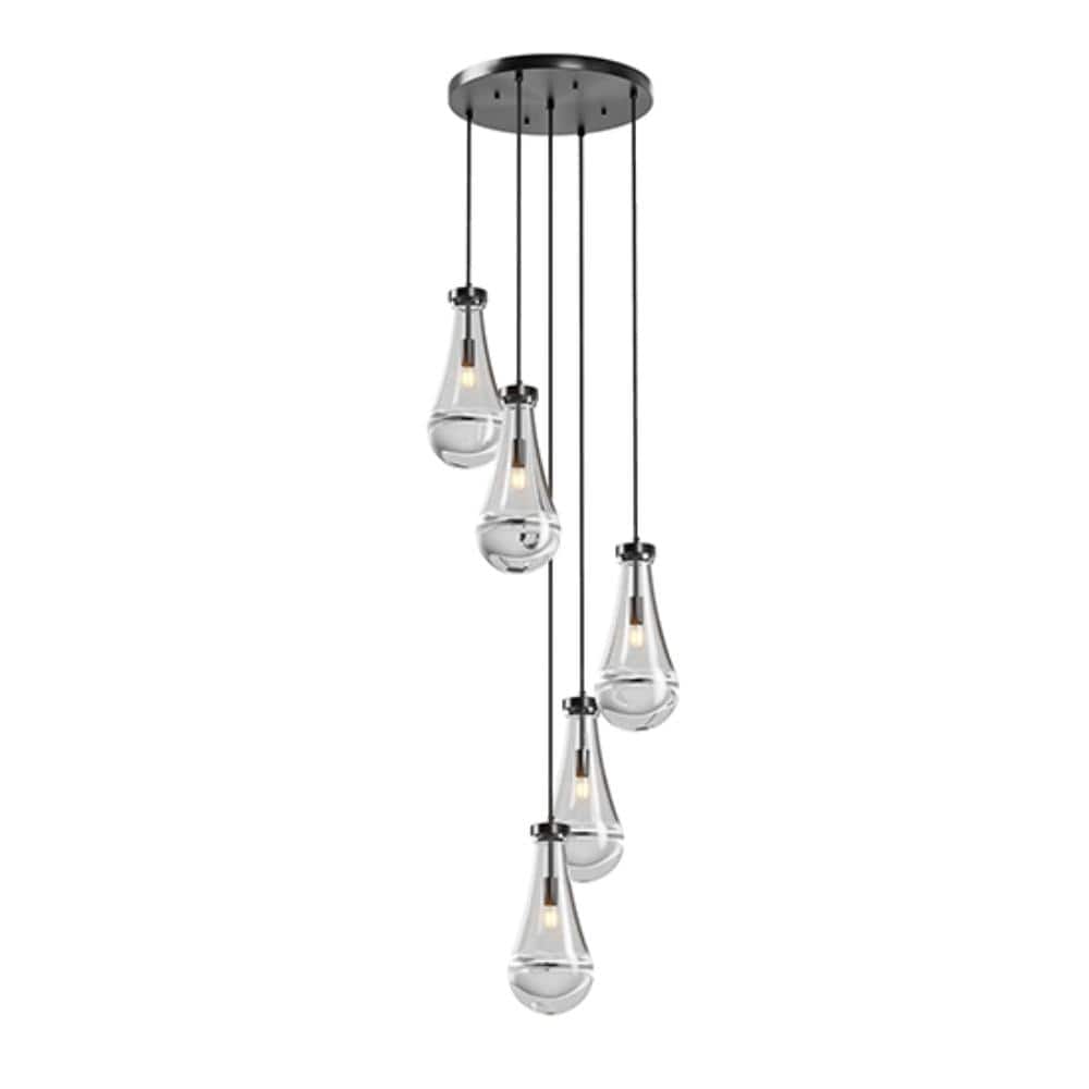 5-Lights Cluster Adjustable Black High Ceiling Chandeliers price history on PriceWatchPro