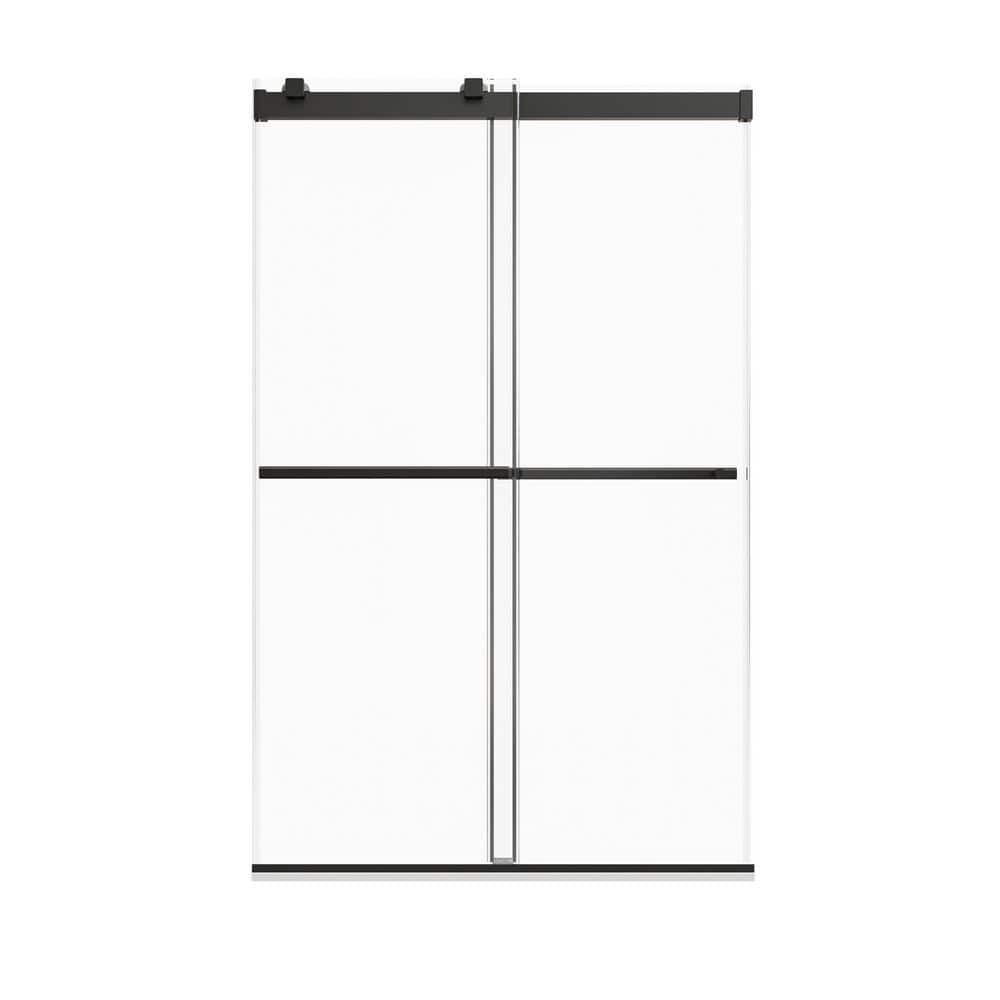 46-48 in. W x 76 in. H Frameless Double Sliding Shower Door in Matte Black with 5/16 in. Tempered Glass price history on PriceWatchPro