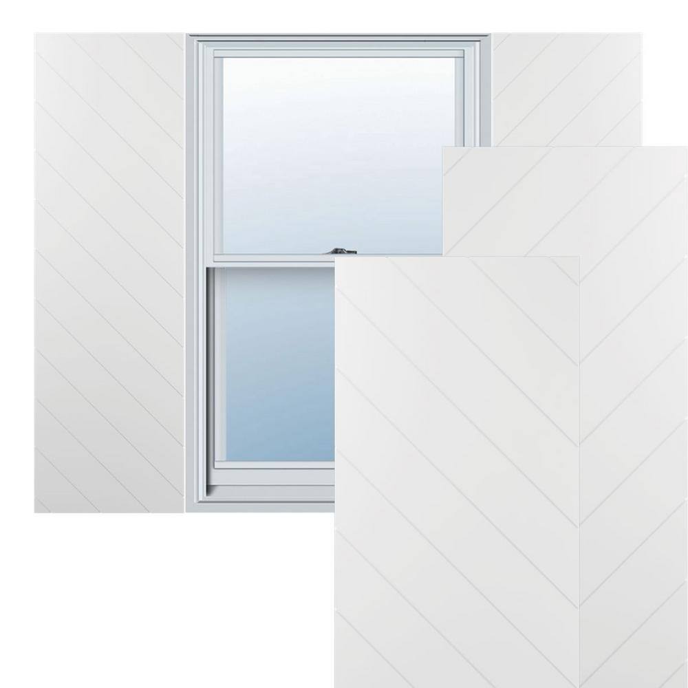 12-in W x 78-in H True Fit PVC Diagonal Slat Modern Style Fixed Mount Shutters, Unfinished price history on PriceWatchPro