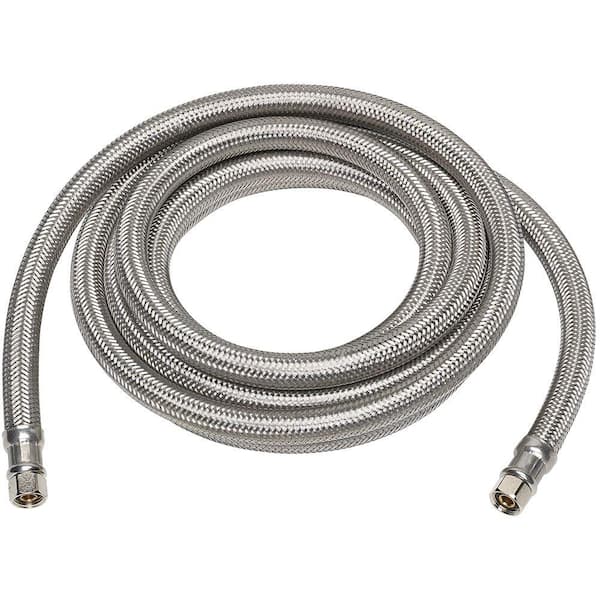 Everbilt 1/4 in. COMP x 1/4 in. COMP x 120 in. Stainless Steel Ice Maker Connector (10-pc Pro Pack)