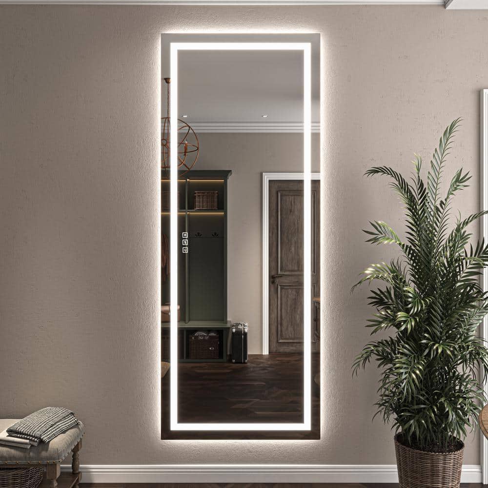 ORGANNICE 36 in. W x 96 in. H LED Rectangle Frameless Wall-Mounted
