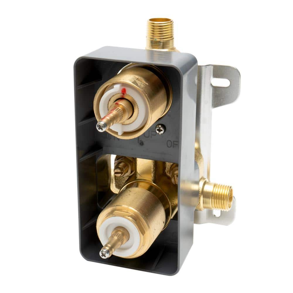 Polished Chrome Wall-Mounted Round Knob Thermostatic Shower Mixer