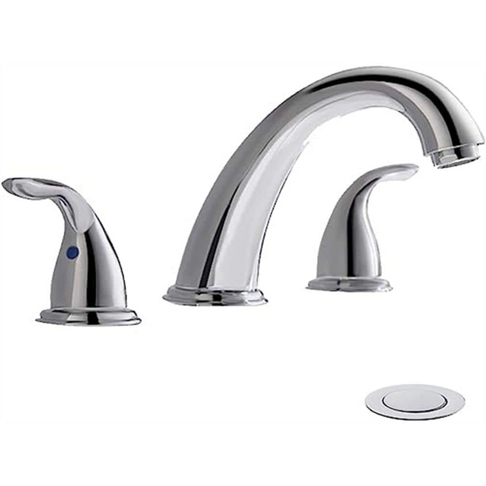 Chrome Widespread Bathroom Sink Faucet 8 In. 3 Pieces 2 Handles High-Arc wi