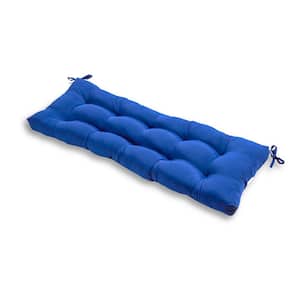 Solid Marine Blue Rectangle Outdoor Bench Cushion