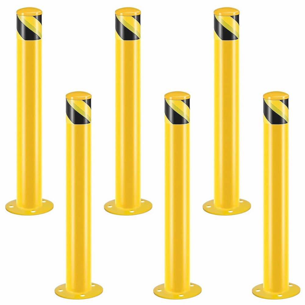 36 in. H x 3.5 in. D Yellow Steel Safety Bollard Post with Anchor Bolts for Garage or Parking Lot (Set of 6) price history on PriceWatchPro