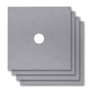 10.63 in. x 10.63 in. x 0.01 in. Silver Fiberglass Fabric Reusable Nonstick Stovetop Burner Protector Liner (4-Piece)