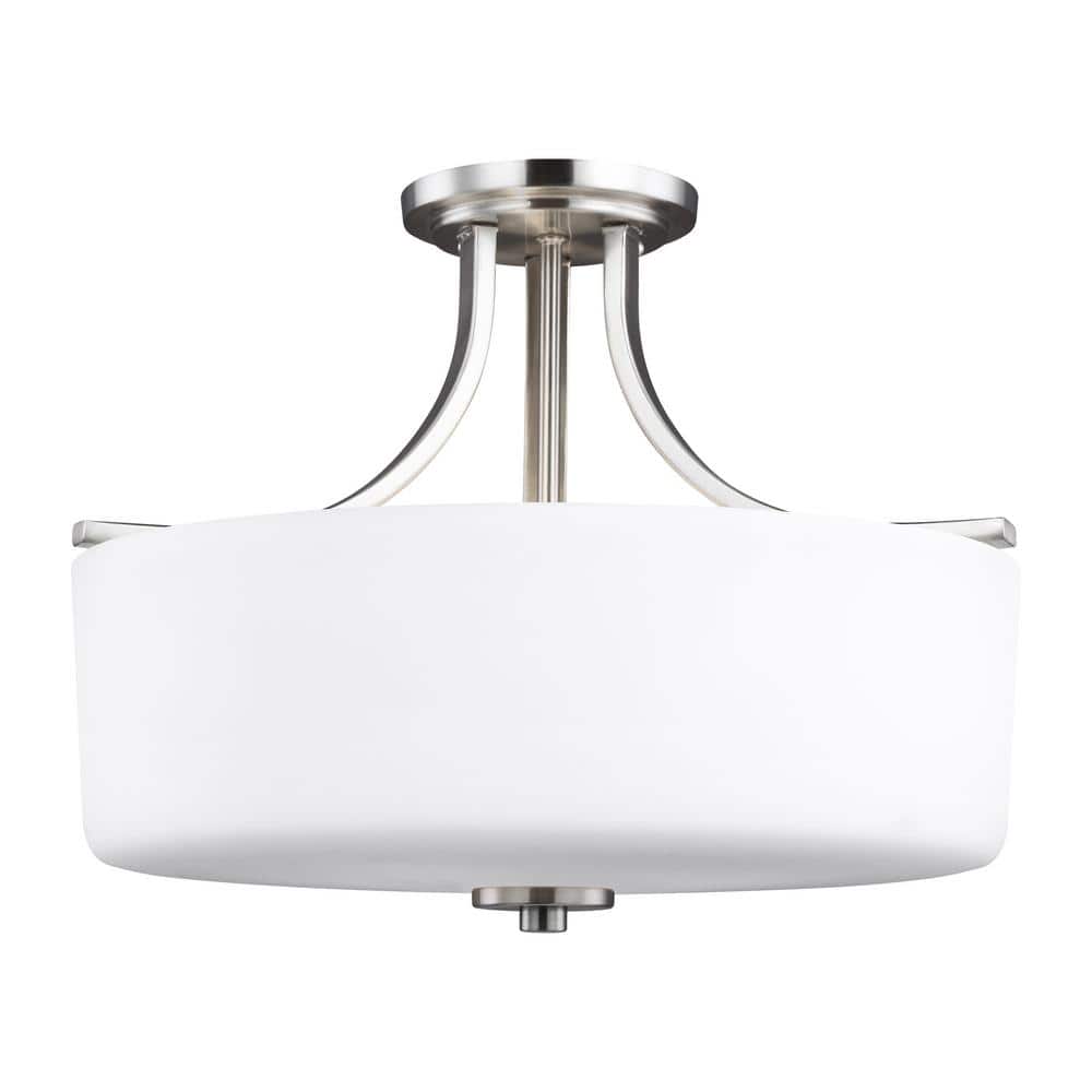 Canfield 3-Light Brushed Nickel Semi-Flush Mount price history on PriceWatchPro