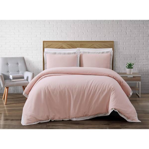 Brooklyn Loom Wilson 3-Piece Pink King Comforter Set