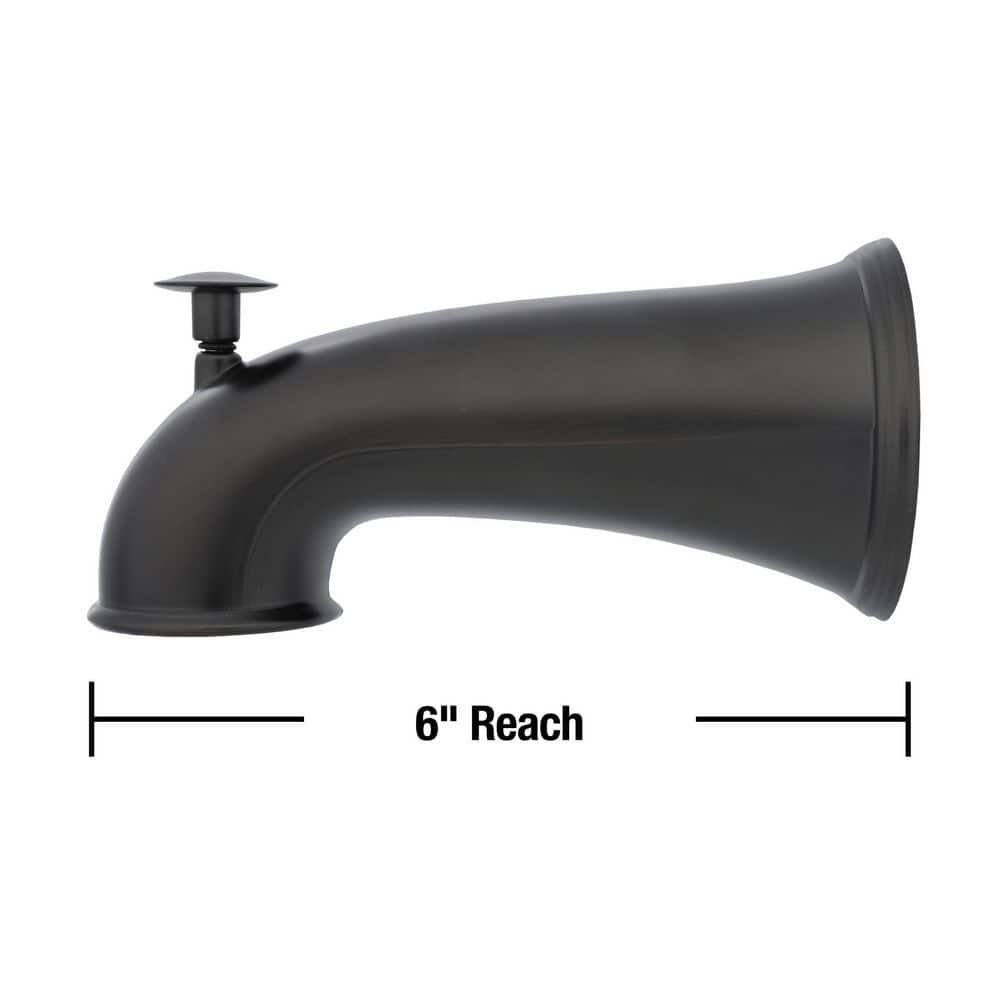 Universal Oil Rubbed Bronze Wall Mounted Tub Spout with Diverter