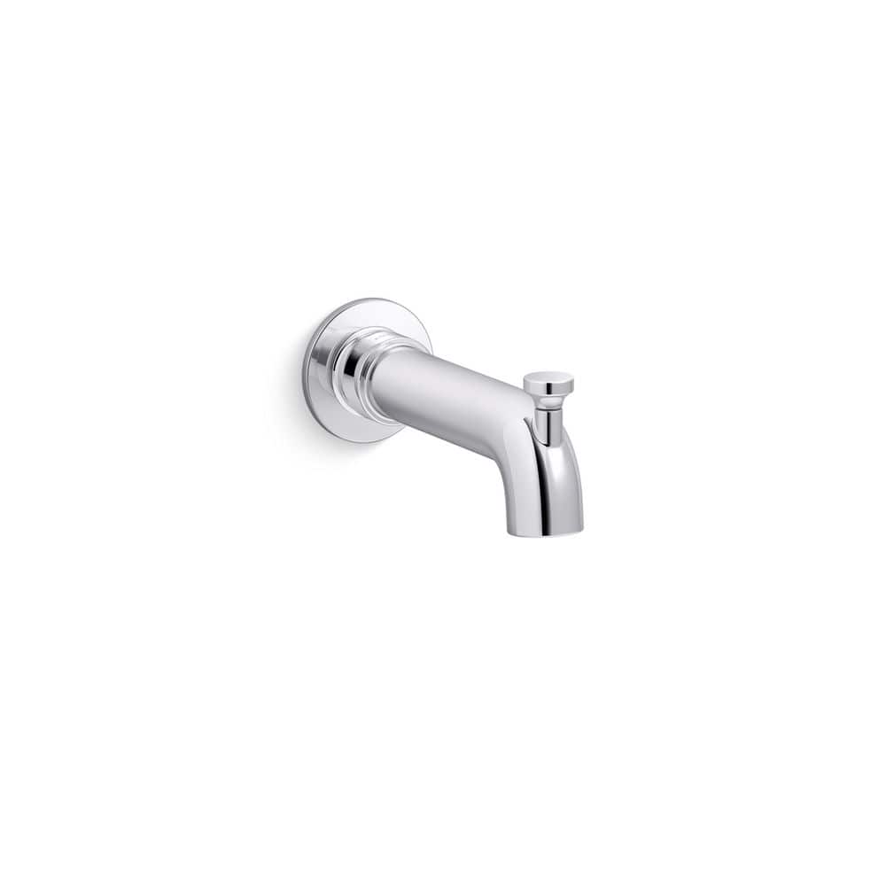 Polished Chrome Wall-Mount Bath Spout with Diverter