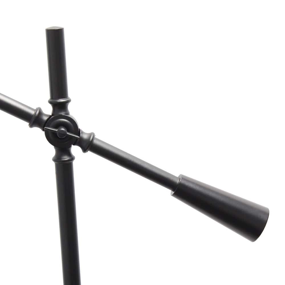 Edison-Inspired Adjustable Black Floor Lamp with Glass Shade