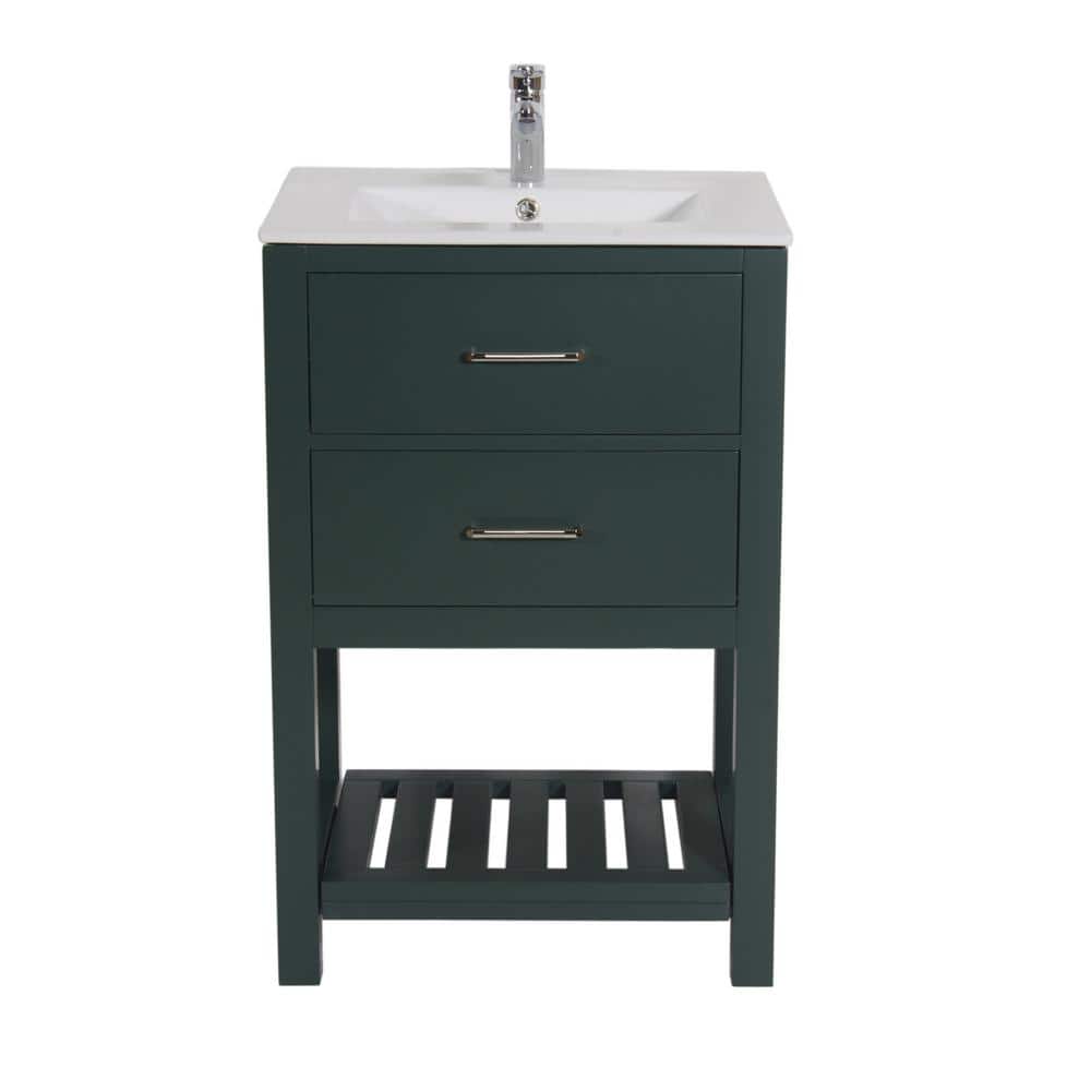 Santa Monica 24 in. W x 18 in. D x 35 in. H Single Sink Bath Vanity in Dark