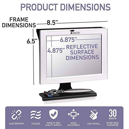  ToiletTree Products Deluxe LED Fogless Shower Mirror with  Squeegee Anti-Fog Mirror - Adjustable Shaving Mirror with a Squeegee -  Rust-Proof, Impact-Resistance Bathroom Shower Mirror : Beauty & Personal  Care