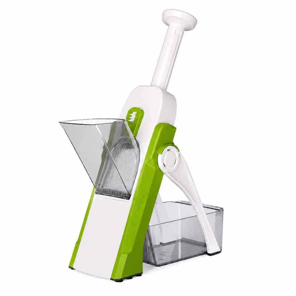 Green Adjustable Mandoline Slicer with Stainless Steel Blades, Collapsible Safety Lock, Dishwasher Safe price history on PriceWatchPro