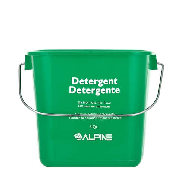 Small Green Detergent Bucket - 3 Quart Cleaning Pail - Set of 3 Square