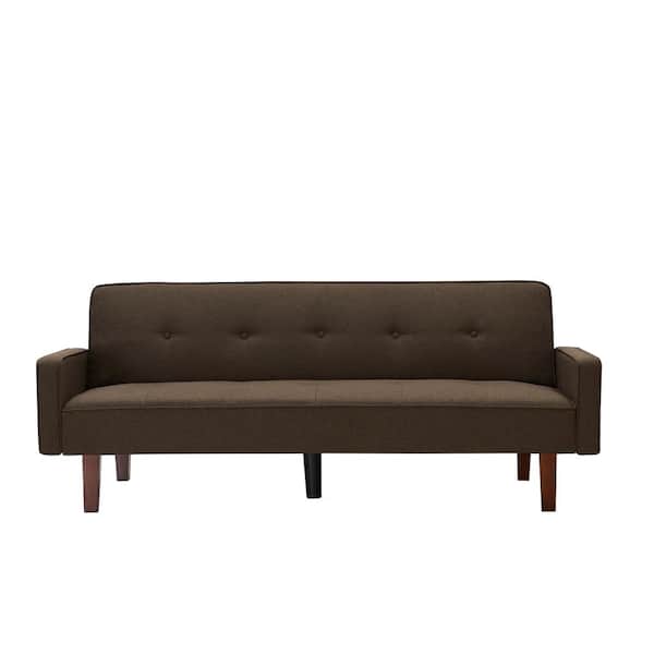 wetiny 33.86 in. Brown 100% Polyester Sofa Bed