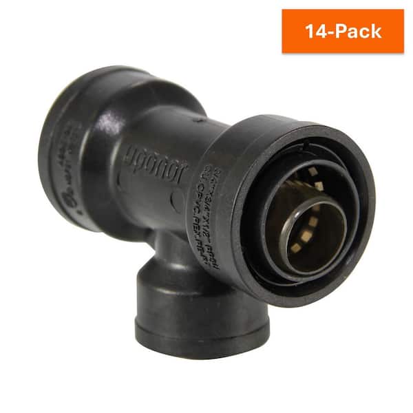 Uponor TotalFit 3/4 in. x 3/4 in. x 1/2 in. Push-to-Connect Engineered Polymer Reducing Tee (14-Pack)