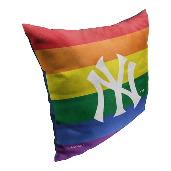 THE NORTHWEST GROUP MLB Yankees Pride Series Printed Polyester Throw Pillow 18 X 18