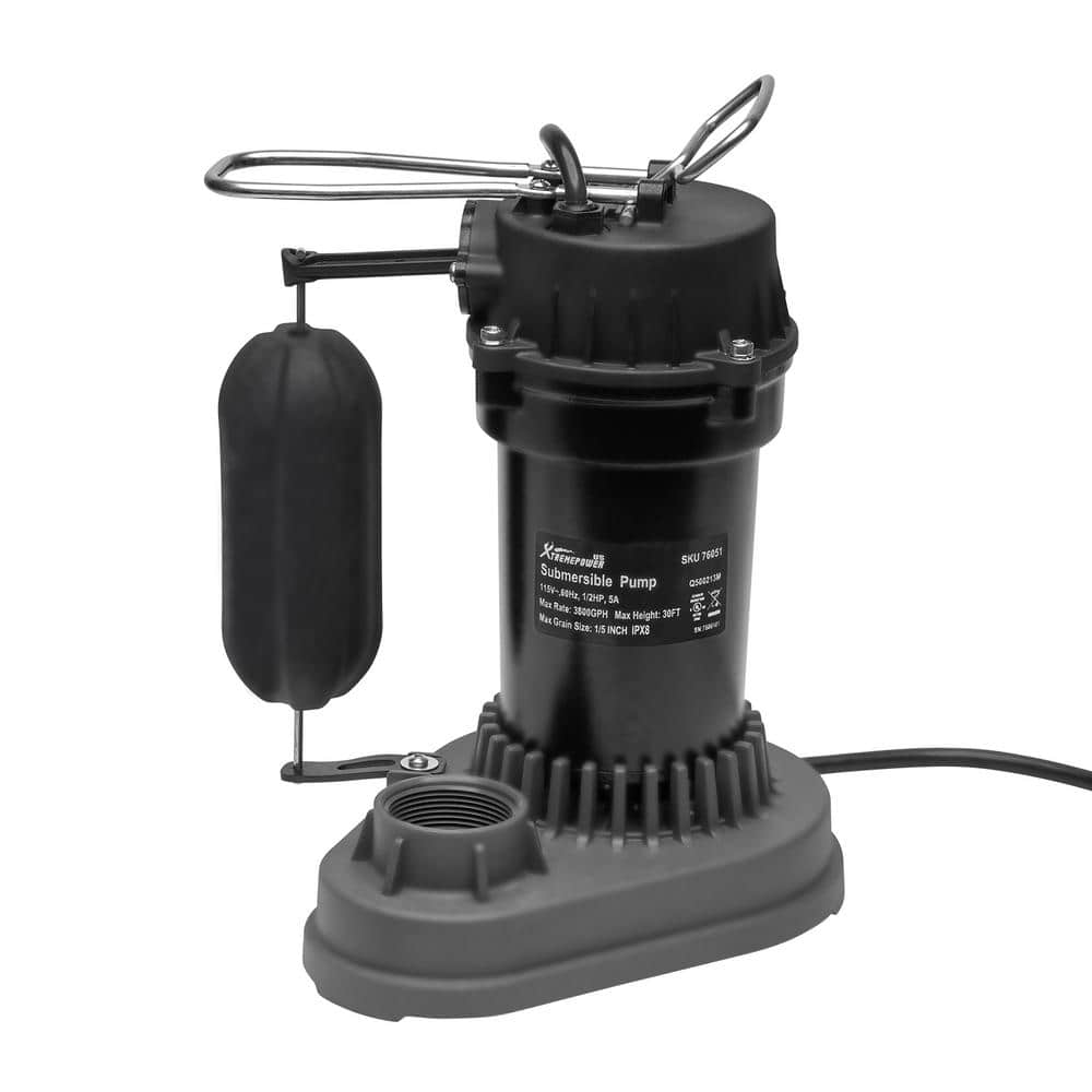 XtremepowerUS 1/2 HP 3800 GPH Aluminum Alloy Submersible Sump Pump with ...