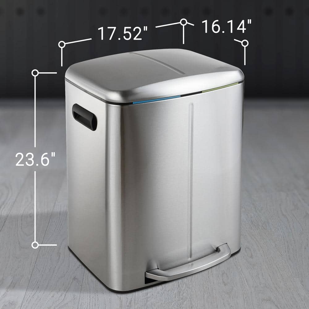 Marco 10.5-Gallon Stainless Steel Fingerprint Resistant Kitchen Trash Can